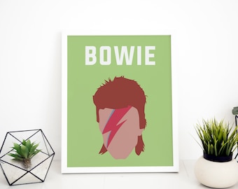 David Bowie Poster / David Bowie Print / David Bowie Art / Ziggy Stardust Poster / Ziggy Stardust Print / Minimalist Poster / Music Artwork