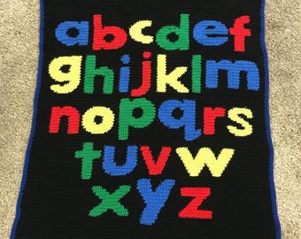 ALFABET grafische dekenpatroon voor baby's en kinderen