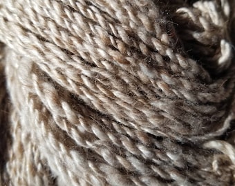 Handspun Merino/Alpaca/Camel/Mulberry Silk - DK Weight - 222 yds - 4.1 oz - Beige - "Driftwood"