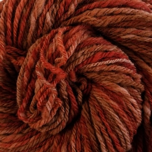 Handspun Rambouillet - Worsted Weight - 124 yds - 3 oz - Red - &quot;Spaghetti Sauce&quot;