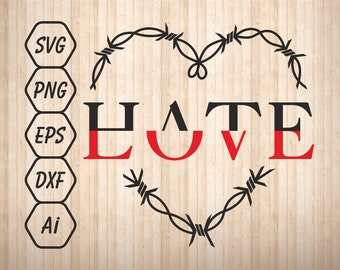 Love Hate Tattoo Etsy Love Hate Tattoo Etsy
