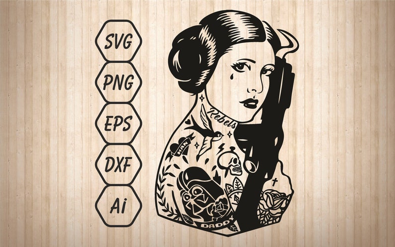 Download Princess Leia Star wars svg files Star Wars Art Vector Cut ...