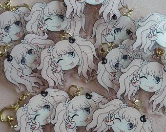 Danganronpa Junko Enoshima Acrylic Charm 2.5 In With Heart Charm Double Sided