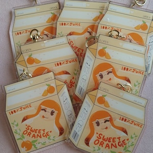 Splatoon Inkling Orange Juice Acrylic Charm 3 IN