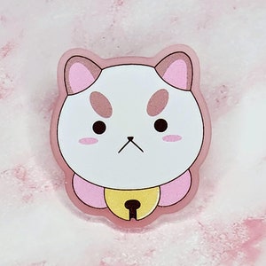 Pin de acrílico rosa de abeja y cachorro de gato / Cachorro de gato Lazy In Space de 2 pulgadas
