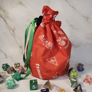 Hot Chili Dice Bag: Large Drawstring Pouch for DnD