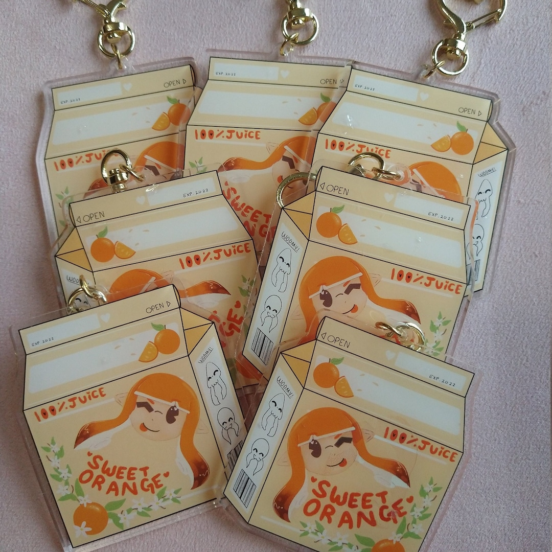 Splatoon Inkling Orange Juice Acrylic Charm 3 IN - Etsy