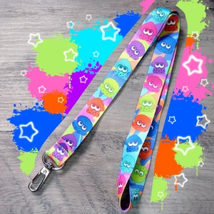 Splatoon Inking and Octoling Colorful Lanyard 1 in x 33 in Cute Lanyard Badge Holders