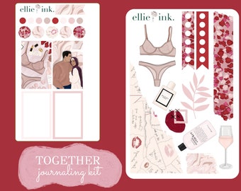 TOGETHER Valentines Journaling Sticker Kit BUJO Bullet Journaling Stickers