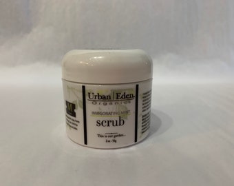 Invigorating mint facial scrub