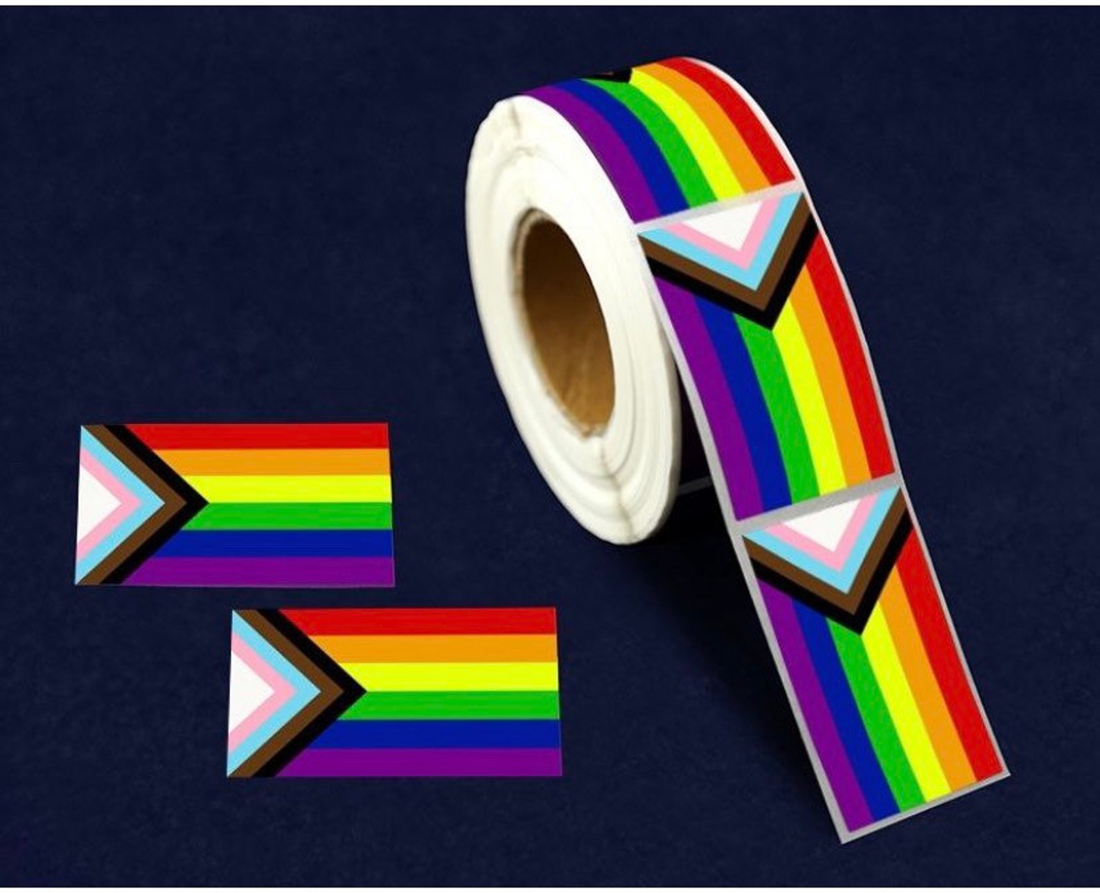 Pack Progress Pride Flag Small Rectangle Stickers Etsy