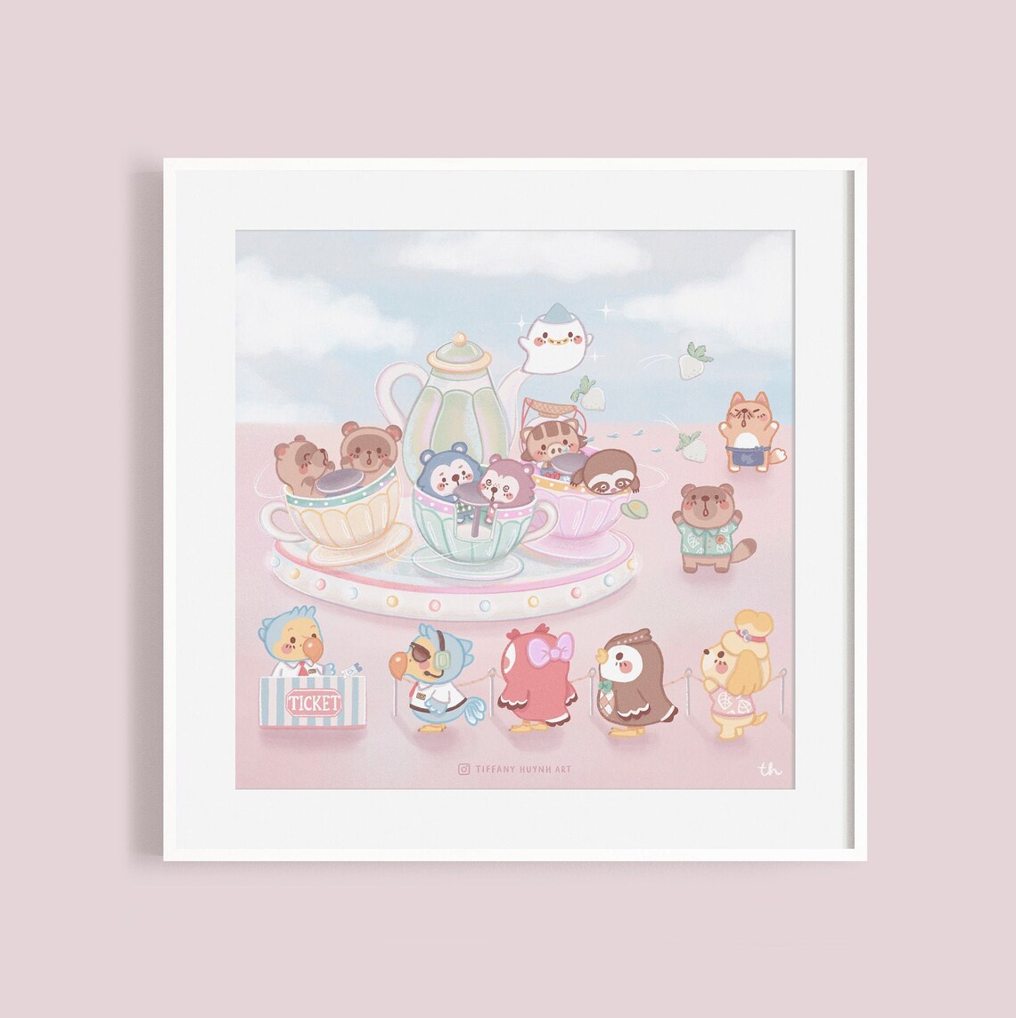 Animal Crossing Teacup Ride Art Print Etsy