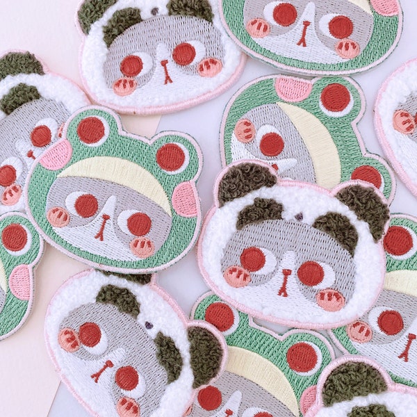 Panda the Cat Embroidered Sticker Patches