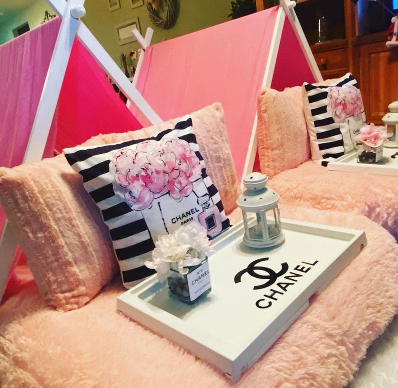 Slumber Party Tent Rental with Basic Solid Canopy Etsy