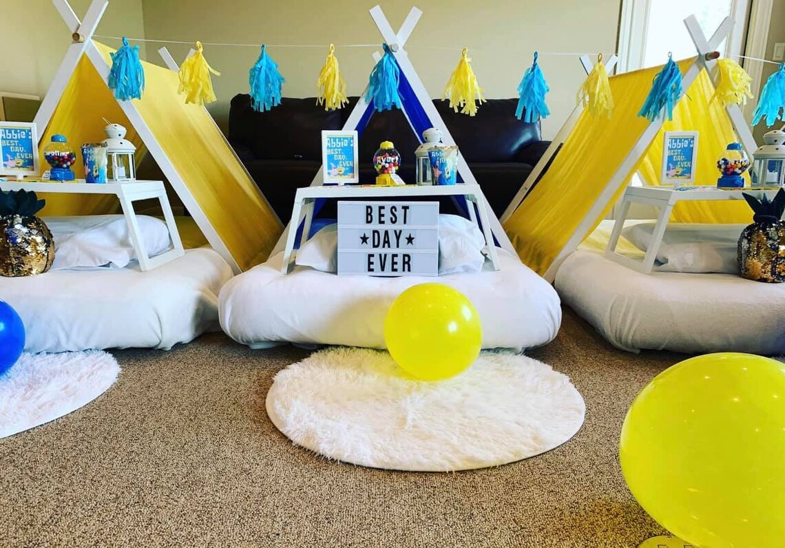 Slumber Party Tent Rental with Basic Solid Canopy Etsy