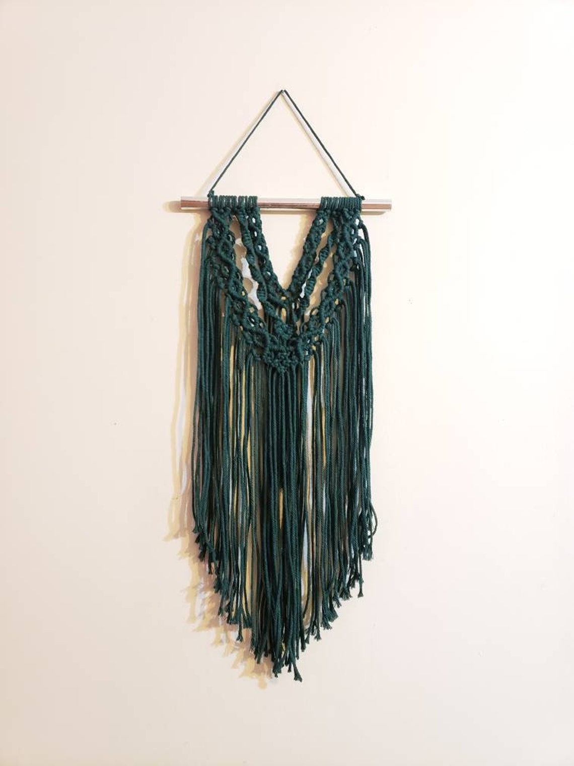 Modern Dark Green Macrame Wall Hanging Art | Etsy