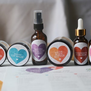 DIY Sweet & Sensual Romance Labels and Recipe Sheet Printable