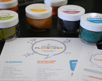 DIY Aromatherapy Playdough Labels & Recipe Sheet Printable
