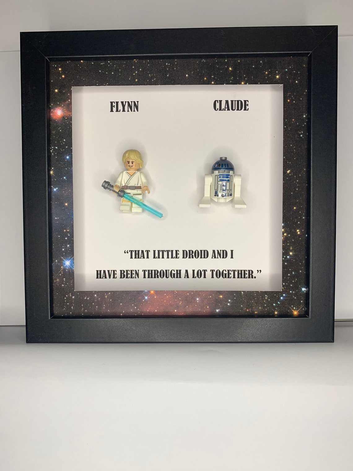 Fathers Day PERSONALISED STAR WARS lego gift framed