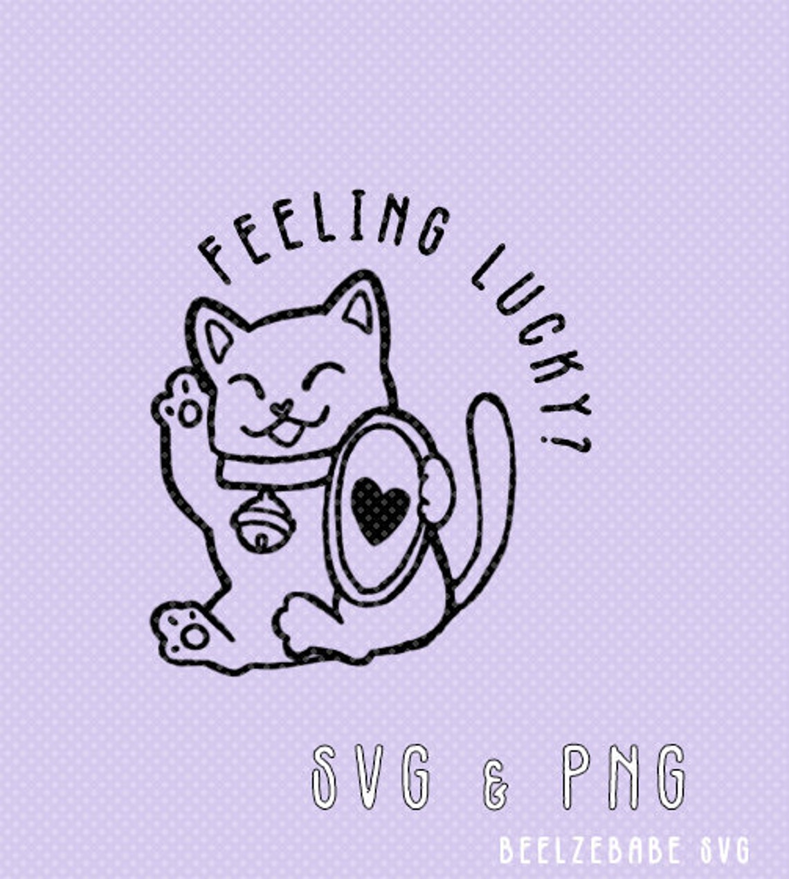 Feeling Lucky Lucky Cat SVG for Cricut and Cameo - Etsy