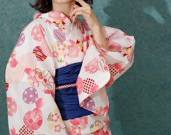GoodOrient Yukata Womens Japanese Traditional Kimono Robe-Coffee 
