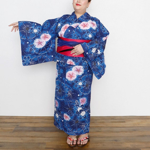 Kimono Japanese Yukata Female Yukata Kimono Yukata Robe LARGE | Etsy