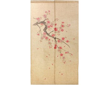 Noren Sakura Bangasa pattern Cherryblossom Umbrella hanging door curtain Pink 85x150cm Made in japan