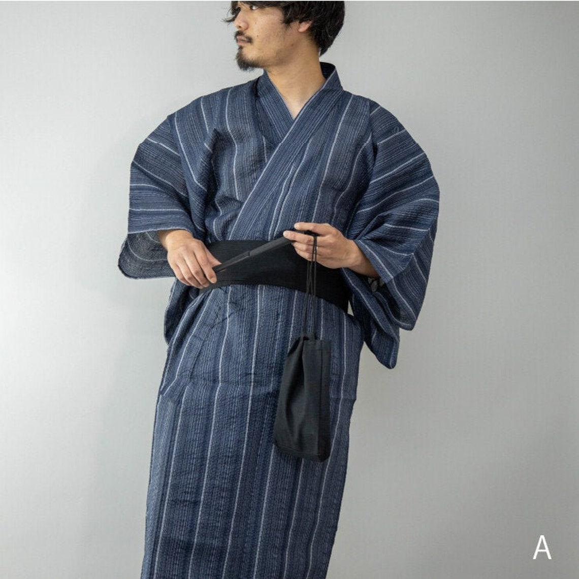 Mens Yukata Robe Yukata Kimono para Hombres Kimono Japonés Etsy