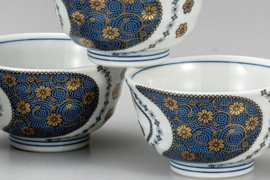 Japanese Kutani Yaki Kutani Ware Pottery Tea Set Porcelain Tea Etsy