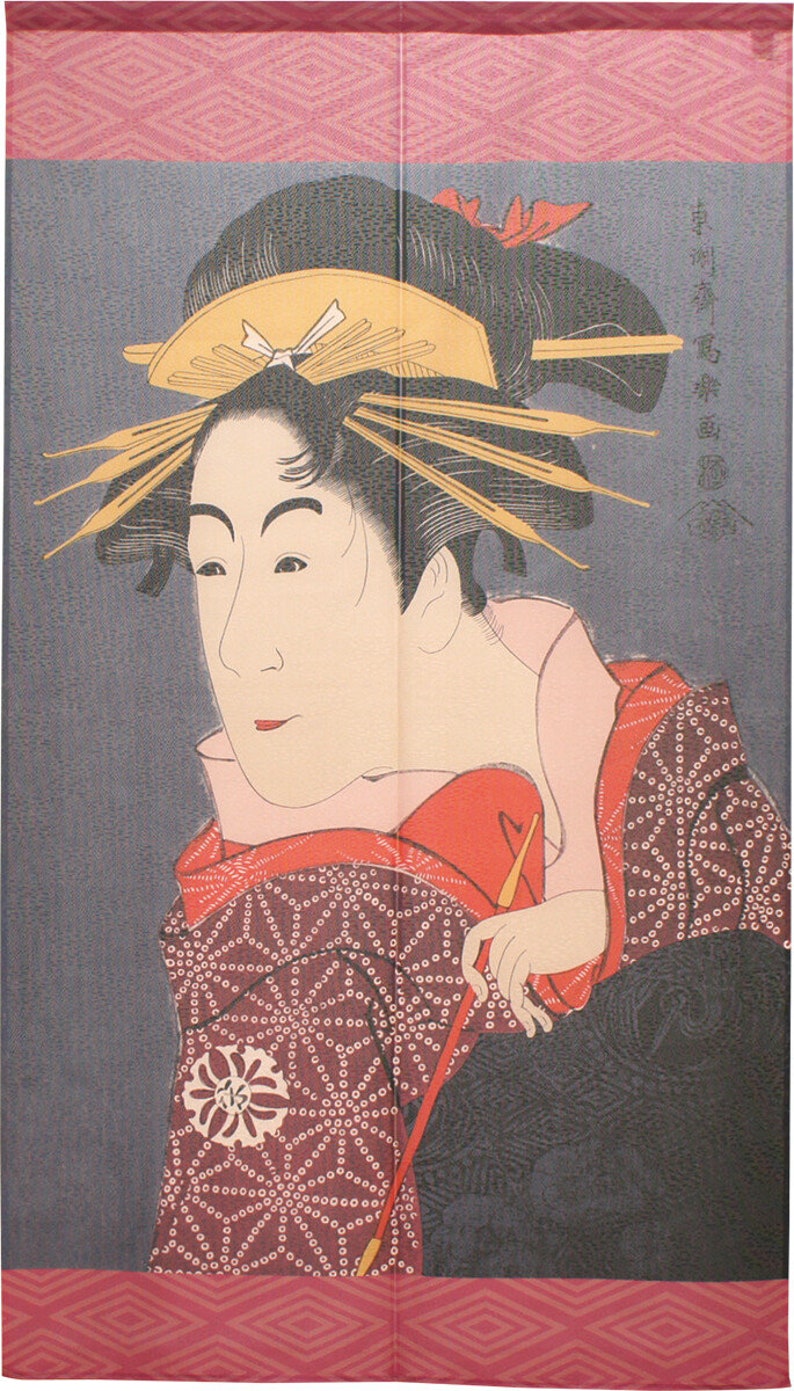 Japanese Noren UKIYOE Chinese poem 14-228 Narumikk 85x150cm Tapestry Japan New Japanese Noren UKIYOE Chinese poem 14-228 Narumikk 85x150cm Tapestry Japan New