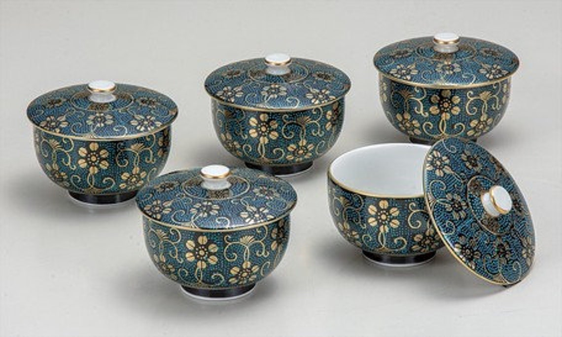 Japanese Kutani Yaki Kutani Ware Pottery Tea Set Porcelain Tea Etsy