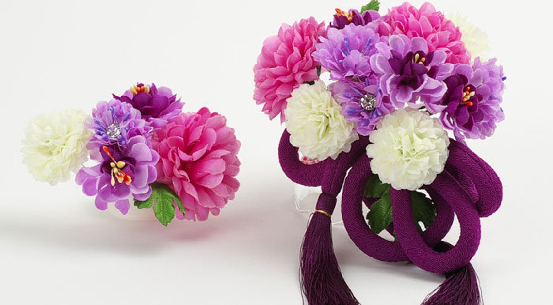 Hair Accessories Japanese Flower Hair Accessory Set Comb & Etsy
