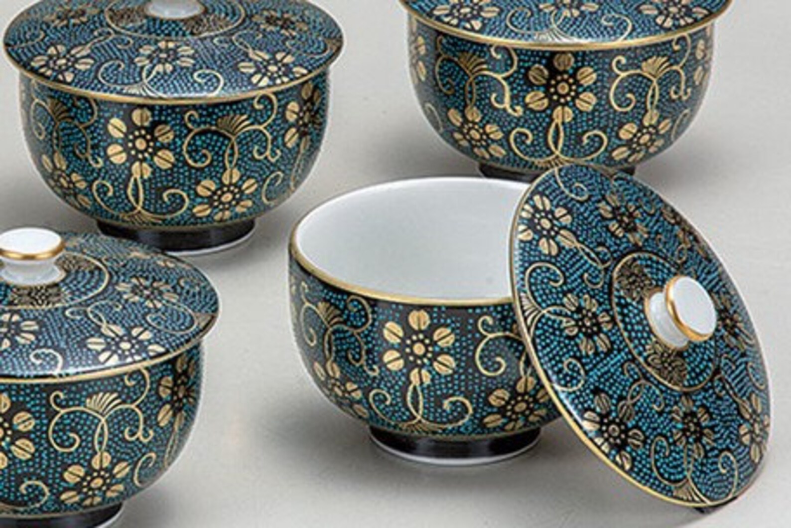 Japanese Kutani Yaki Kutani Ware Pottery Tea Set Porcelain Tea Etsy