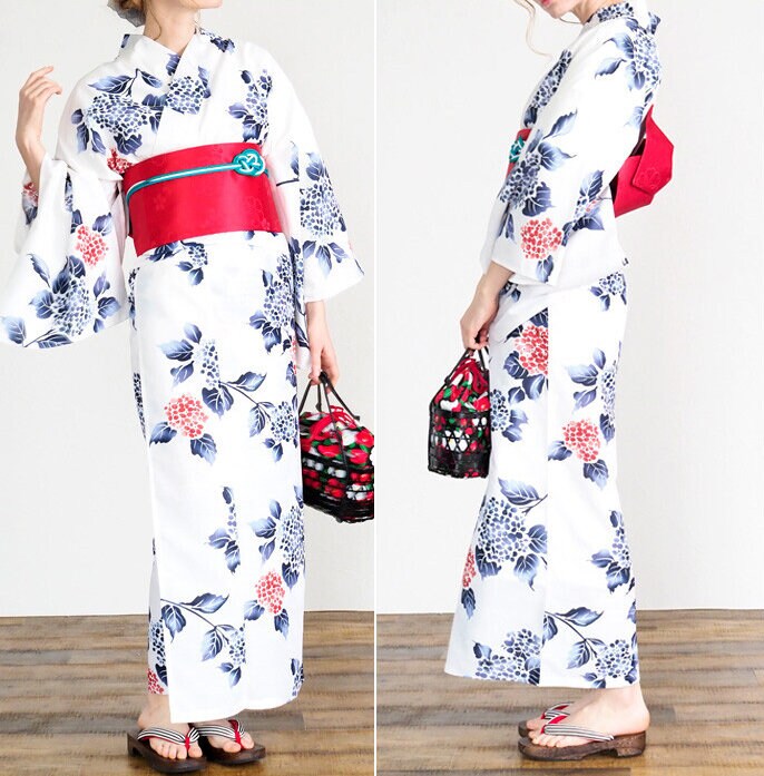 Japanese Yukata Female Yukata Kimono Top and Bottom Seperate Etsy