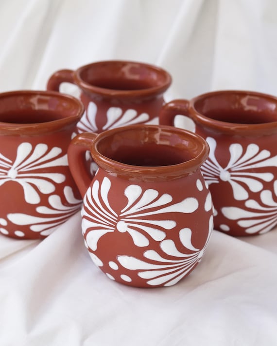 Handmade Talavera Mugs – Set of 4