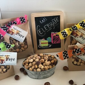 Happy Birthday YUMMY-licious Hazelnuts: Perfect HEALTHY Gift, Party Treat & Party Favor for Everyone you Appreciate GF,Low Carb,Keto Polkadot collection