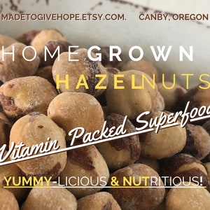 HOMEGROWN HAZELNUTS Oregon's Heart Healthy,Protein Packed, Brain Boosting, Energy Fuel Snacks/Party Favor/Gift for EVERYONE You Appreciate image 4