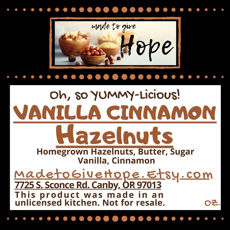 Vanilla CINNAMON Hazelnuts are Pure BLISS for the Hazelnut Lover SCRUMPTIOUS Treat/Party Favor/Foodie Gift/Charcuterie board/Wedding Favor image 1