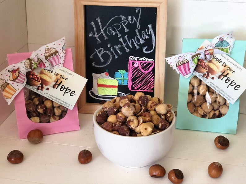 HOMEGROWN HAZELNUTS Oregon's Heart Healthy,Protein Packed, Brain Boosting, Energy Fuel Snacks/Party Favor/Gift for EVERYONE You Appreciate Birthday Packaging