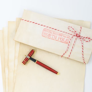 Carta DIY de Santa Set / Vintage Letter Set, Santa Carta, Juego de Papelería de Navidad, Carta de Papá Noel, Carta de Santa Claus