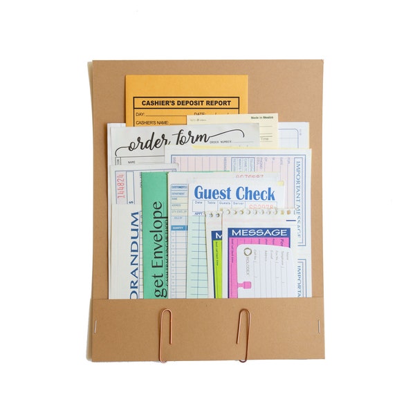 Office Ephemera Pack | Business Junk Journal Kit, Collage Kit, Inspiration Kit, Vintage Office Style, Paper Bundle, Guest Check, Retro 80s