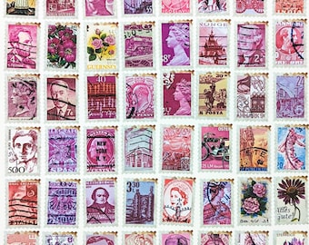 Pink Vintage Style Stamp Stickers |  Sticker Pack, Ephemera, Bullet Journal Accessories, Junk Journal, Happy Mail, Sticker Lot, Stationary