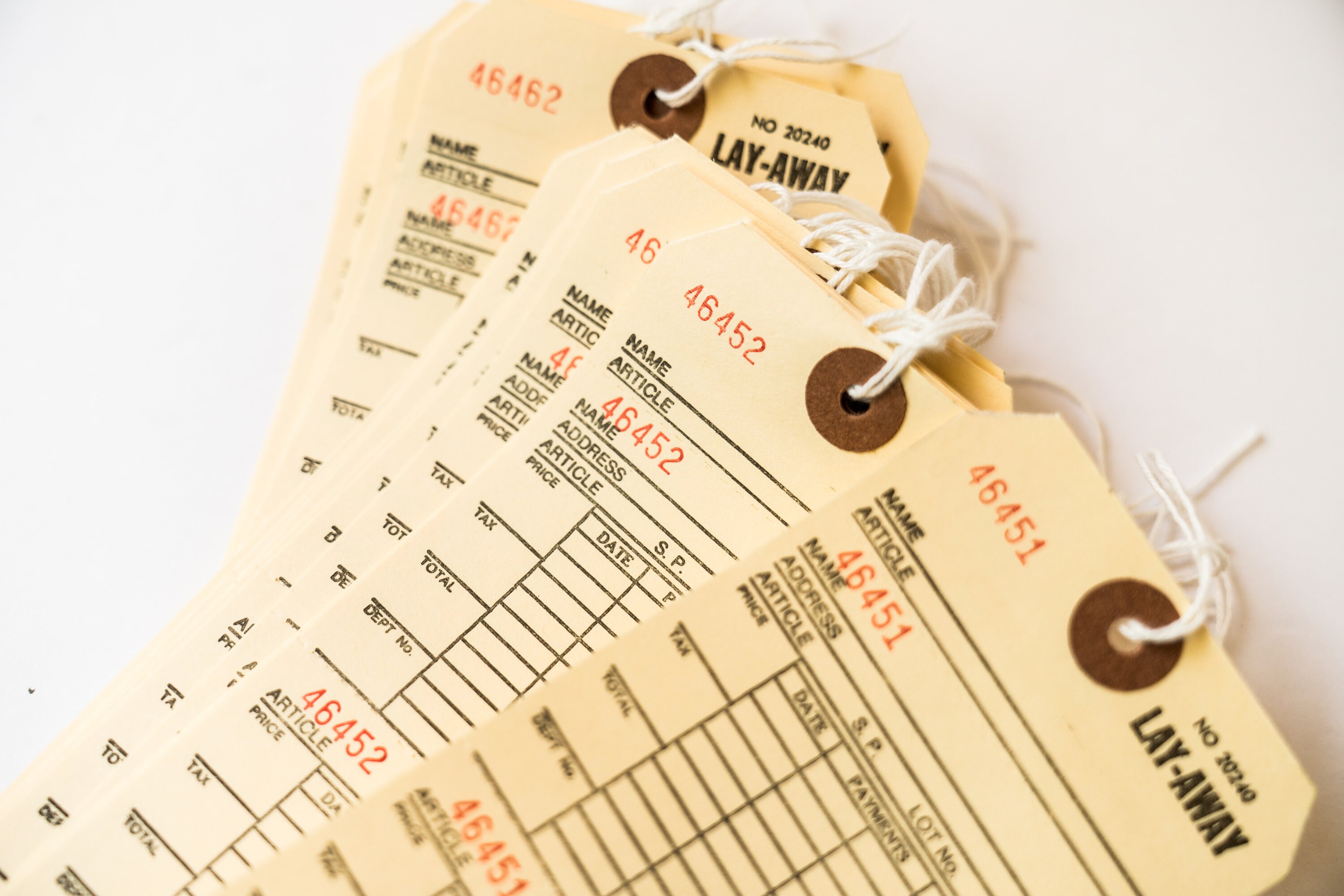 5 Numbered Layaway Tag Vintage Manila Tag Paper Ephemera - Etsy