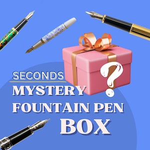 Estuche para pluma estilográfica Seconds Mystery, punta mediana, pluma de caligrafía de metal, madera y acrílico, regalo para escritores, bolsa sorpresa linda