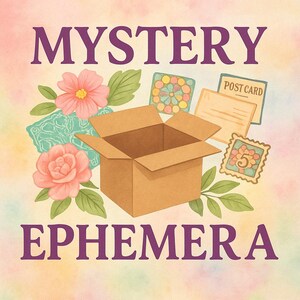 Caixa misteriosa para scrapbooking | Presente de aniversário com materiais de artesanato vintage, presente para ela, caixa de assinatura de papelaria, sacola de recordações e itens de diário