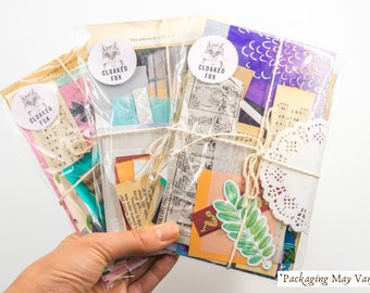 30 pc Paper Scrap Pack | Junk Journal Kit, Scraps Destash, Collage Kit, Inspiration Bundle, Art Journaling, Grab Bag, Mixed Media, Book Page