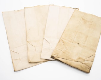 コーヒー染め紙：手作りのヴィンテージスタイルの大型シート25枚