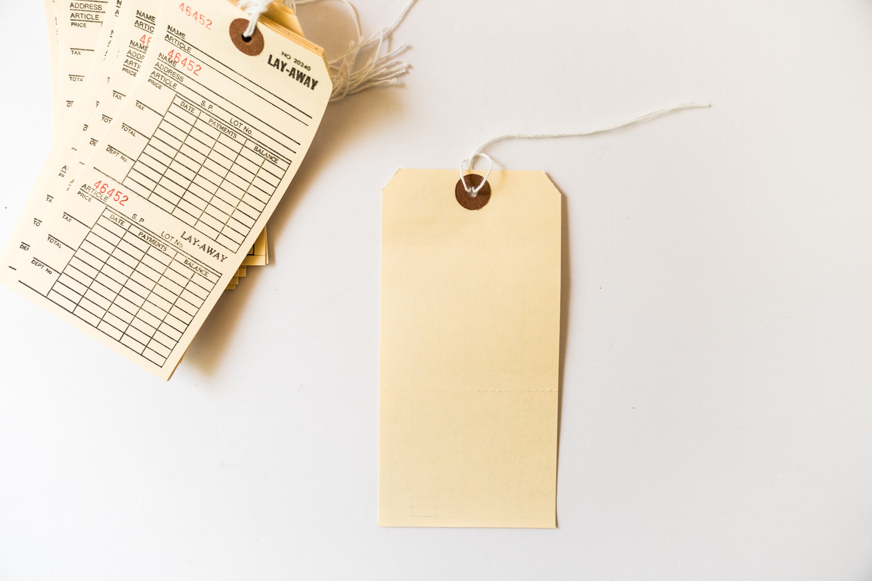 5 Numbered Layaway Tag Vintage Manila Tag Paper Ephemera - Etsy