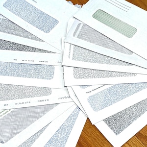 25 sobres de seguridad variados para Junk Journaling, técnicas mixtas, collage, manualidades con papel, paquete de material efímero reciclado, patrones de paquete de recortes MAIL