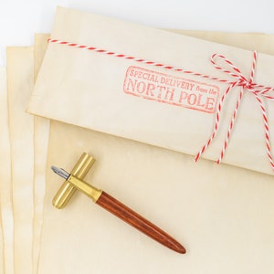 Carta DIY de Santa Set / Vintage Letter Set, Santa Carta, Juego de Papelería de Navidad, Carta de Papá Noel, Carta de Santa Claus